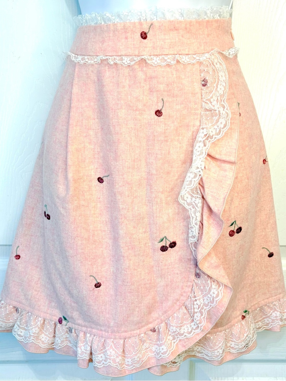 Mille Fille Closet Lodispotto Pink Cherry Mini Skirt Coquette Otome Kawaii Small